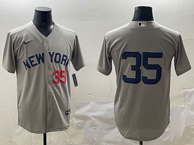 Men New York Yankees #35 No Name Grey Game 2025 Nike MLB Jersey style 3162->new york yankees->MLB Jersey